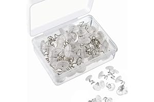 GENERIC 100 Pcs Upholstery Pins Set with Storage Box - Heavy Duty Slip Cover Fasteners for Mattresses, Furniture & Headliners - Plastic Tacks for Bed Skirts, Sofa Covers & DIY Projects