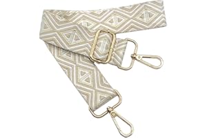 KERIOCUSI Tracolla Regolabile Colorata per Borse Donna Beige Bianco, 80-130cm Cinghia della Borsa con Gold Moschettone, Durevole per Crossbody Borsa, Chitarra, Borse Moderne Accessori, 3.8cm, 1205