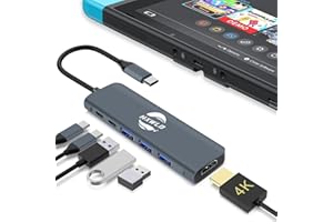 HXWLO Portable Switch Dock for Nintendo Switch & OLED, USB C to HDMI Adapter Docking Station for Nintendo Switch, Type C Hub Adapter Switch Docking Station for TV Compatible with OLED/Nintendo Switch