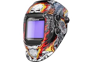 ARCCAPTAIN Caschi per saldatura automatici Colore Reale completamente automatici, con campo visivo extra grande, 10 x 9 cm, colore vero e proprio, ombra larga 4/9 – 13 per ARC TIG MIG