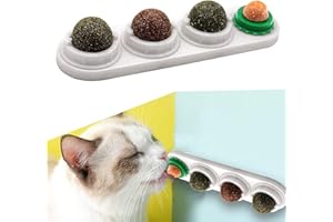 Barley Ears Gatti Catnip, catnip candy snack ball, interattivo 4 in 1 palla giocattolo rotante, erba gatta giocattolo a parete, palla giocattolo leccata di gatto staccabile e combinabile