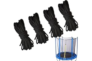 Yonuaret Trampoline Netting Cords,Black Tie Down Rope Replacement Parts - Long Safety Trampoline Net Rope, Trampoline Net Cords for 12-16ft Trampolines