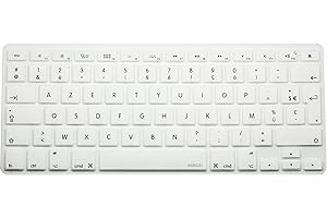 MiNGFi Français AZERTY Silicone Clavier Coque de Protection/Couverture pour MacBook Pro/Air (2008-2015) Modèle A1278 A1286 A1369 A1398 A1425 A1466 A1502 EU/ISO Clavier - Blanc