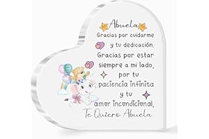 HZBLAZ Abuela Placas Acrílico Regalos Día De La Madre Aprecia Cumpleaños Corazón Signo Decoraciones Hogar Abuelita Recuerdos Navidad De Nieto Nieta Elefante Diseño Amor Recordatorio Recuerdo
