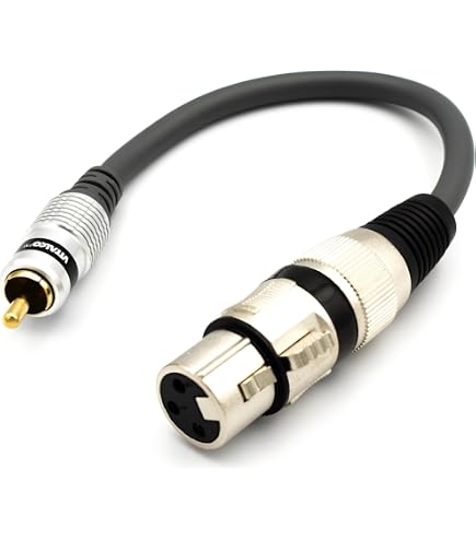 2 Adattatori Da Jack Femmina 6.35mm Mono A RCA Maschio - Cavo Convertitore Audio