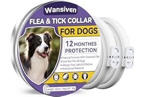 Wansiven Collier Anti Puces pour Chien, 65cm Réglable Collier Anti-Puces et Tiques pour Chiens et Imperméable, 12 Mois Protéger (Violet, 65 cm-2p)