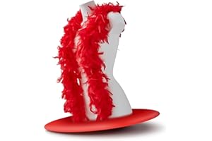 Runesol Premium Red Feather Boa, 50 grams, 1.8m Red Feathers for Christmas Tree Costume, Christmas Fancy Dress Accessories, Feather Boas for Hen Do, Weddings, LGBT Parades, Feather Bowers