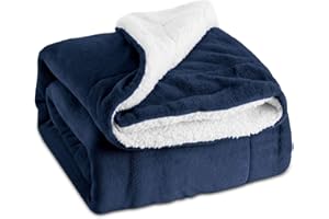 GALATÉE Galaté 150 cm x 200 cm koc polarowy Sherpa koc dwustronny, miękki, ciepły w kratę, narzuta na sofę flanelową, miękka i ciepła flanela, pluszowa owca niebieska