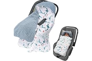 Roontin Coperta per ovetto, invernale, universale, 90 x 90 cm, per seggiolino auto, coperta in cotone