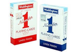 Waddingtons Number 1 Playing Card Game, play with the classic Red and Blue Twin Pack, great travel companion, gift and toy for Boys, Girls and adults.