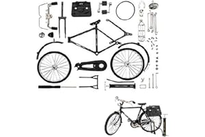 PW TOOLS Modèle Vélo À Monter Soi-même, Vélo Miniature 1: 10 Modèle Vélo Jouet, Ornement Jouet Vélo Classique Style Rétro, pour Décor Bibliothèque Collections