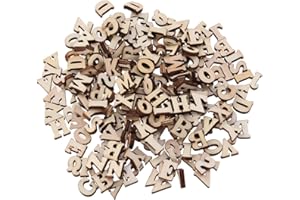 ARTIBETTER 200pcs Wooden Alphabet Wooden Letters Large Embellishment for Scrapbooks Signs DIY Arts Crafts Decoration Displays- 15mm