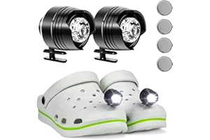 MXJFYY Phares pour Croc, 2pcs Crocodile Lumière LED, Imperméables Lumières de 3 Modes de Lumière Ajustables pour Camping, Cadeaux d'anniversaire de Vacances pour Adultes Gamin