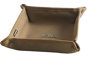 DUOYIF Pusty organizer na tacę składana taca z tkaniny Oxford miska do przechowywania na kempingowe miski na klucze taca na biżuterię przechowywanie w domu i w biurze 23 x 23 x 5,5 cm