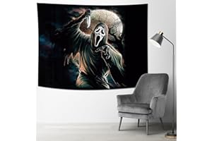 GTOTd Horror Tapestry (59×51 inch) 150×130 cm Movie Gifts Merch Halloween Hanging Party Supplie Decoration for Bedroom Wall Picnic Sheets