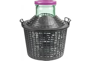 mille idee Damigiana 10 Litri Bocca Larga con Rivestimento in plastica con Tappo in plastica
