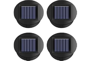 Solcellslampor med 4 LED-lampor, varmt vitt ljus, solskyddslock för glasögon, vattentät, ersättning för solcellslampor 8 cm