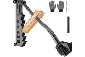 Donken Holzspalter, Manueller Holzspalter Anzündholz Spalter, Handholzspalter Spanmesser Wandhalterung für Weichholz, Anzündspalter mit Verlängerungsgriff - Indoor und Outdoor