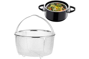TISSTING Siatkowy kosz na parze, 20 cm, siatkowy garnek do gotowania na parze ze stali nierdzewnej, z wygodnymi uchwytami, kosz drenażowy do kuchni, smażenia, gotowania