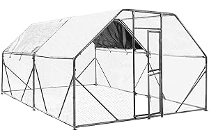 Wiltec XXL Freilaufgehege 4 x 3 x 2 m mit Sonnendach und verzinkten Gitterstäben, Außengehege als Voliere Hühnerstall oder Hasenstall, Kleintiergehege mit Riegel