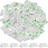 100 Pieces Adhesive Cable Clips Wire Clips Cable Management Wire Cord Holder (13 x 10 mm, White)