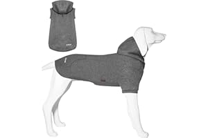 Kickred Dog Hoodies, Soft Pet Dogs Sweatshirt Chothes with Hat and Leash Hole, Fashion Dog Pullover Jumpers Outfits for Large Dog (Grey, 2XL)
