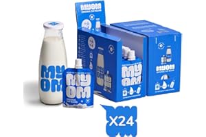 MYOM - Oat Drink with Free Glass Bottle - Makes 12 Litres- Vegan Plant Based Oat Drink with Vitamin D3, Vitamin B12 and Iodine - Low Sugar - Dairy Free - 2 Packs of 12 x 65g (24 x 500ml)