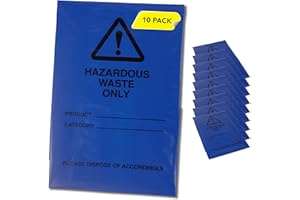 GBBSAFETY Hazardous Waste Bags - Blue - Pollution Control, Dangerous Waste Disposal, Clear and Easy to Identify, Hard Wearing, Domestic & Commercial Use, High Strength, Quality Sack (10)
