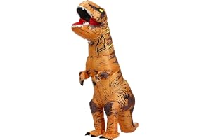 ZuoLanlan Uppblåsbar T-Rex-dräkt för vuxna – uppblåsbar brun dinosauriedräkt – perfekt rolig outfit för halloween, maskeradfest och svensexa, dinosauriedräkt