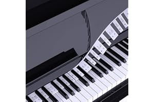 K TOMOTO Piano Notes Guide & Piano Key Guide - 88-Key Full Size,Removable Piano Keyboard Note Labels for Learning,Made of Silicone, No Need Stickers, Reusable and Comes with Box (Classic Black)