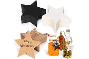 Alintor 120PCS Etiquette Cadeau Noel, étiquette Cadeau moins de 10 Euros, Parfaites pour Les Ruban Cadeau Emballage, Bouteilles de Liqueur, Les Couvercles de Confiture (Noir/Brun/Blanc)