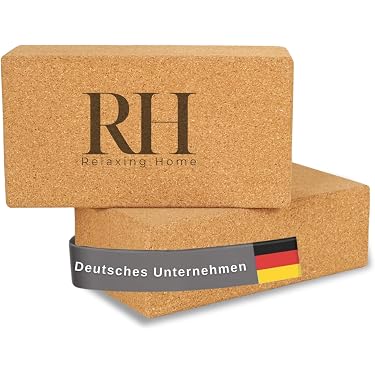 YIGUO Yoga-Blöcke Aus Kork – Rutschfest, Umweltfreundlich, 2er-Set Mit Gurt, 23x15x7.6 Cm