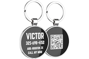 DISONTAG Tag ID Pet Personalizzato, Tag Cane, Tag ID Gatto, Tag Cavallo, Supporto Immagine Logo Testo Personalizzato, Visualizzazione Informazioni Uniche | Modificabile