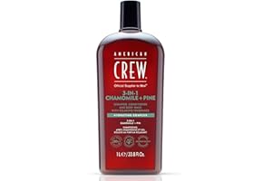 American Crew 3 en 1 Manzanilla y Pino, Champú Acondicionador y Gel de Ducha, Limpia e Hidrata el Cabello y Cuerpo, Mantiene y Repone la Barrera de Hidratación, Aroma Tranquilizante y Relajante