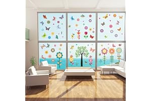BOOAEE 9 fogli di adesivi per finestra, decorazione per finestra, motivo a farfalla, per finestre primaverili, bellissimi e carini, ideali per la decorazione della cameretta dei bambini