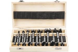 Forstnerbohrer Set 15tlg für Holz - BAIDETS Forstner Bohrer Satz, Holzbohrer Set Ø10-50mm, Forstner Bits mit Rundschaft, Bohraufsätze, Zubehör Bohrmaschine, Mit Holzkasten