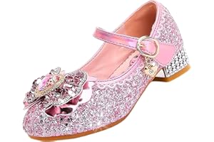 Vorkhuaeri Mädchen Prinzessin ELSA Schuhe Stöckelschuhe Kinder Glitzer Tanz Sneakers Prinzessin Kostüm Kinderschuhe für Dress Up Party Cosplay Hochzeit