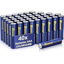 Tecnoware 40 Batterie Stilo AA Ultra Alcaline 1.5V – Energia Duratura Per Telecomandi, Giocattoli E Torce, Packaging Riciclabile