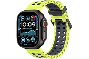Astorgos Correa Transpirable Ocean Watch Compatible con Apple Watch Ultra 3/2/1 49mm,S11/S10 46mm,9/8/7 45mm,SE3/SE2/SE/6/5/4 44mm,3/2/1 42mm,Correa deporte de Silicona para Hombre Mujer