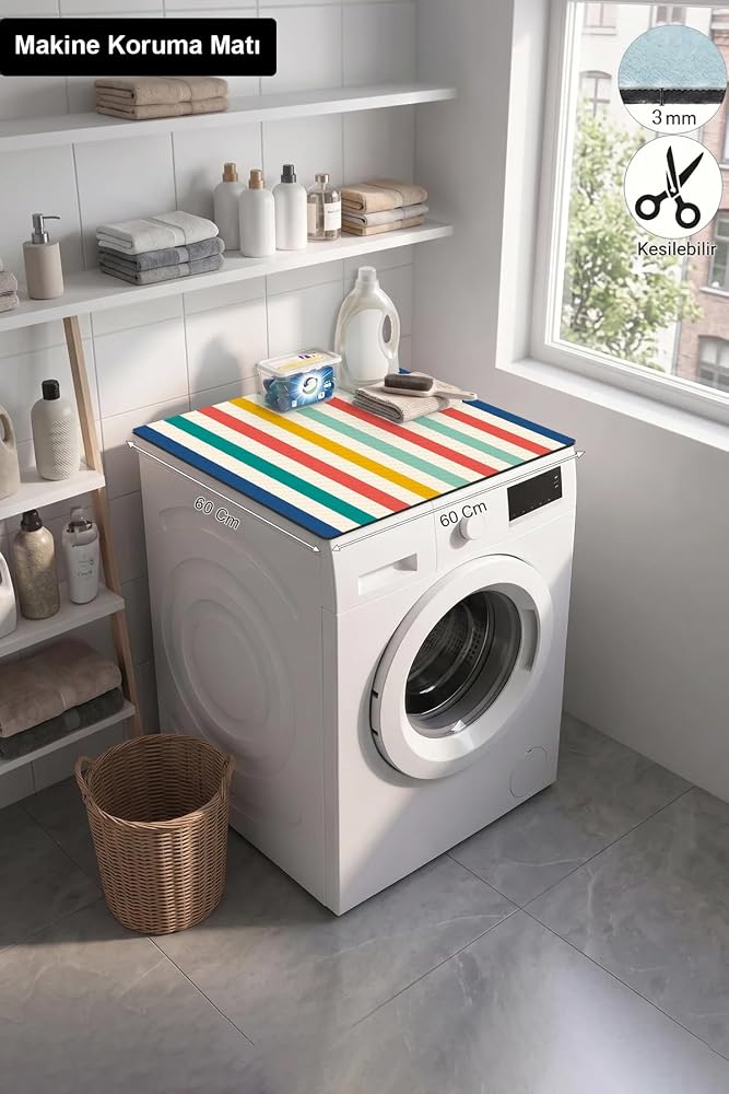 Valerine Life Çamaşır Kurutma Makinesi Üstü Düzenleyici Matı Sıvı Geçirmez Örtü (27CMD260327)