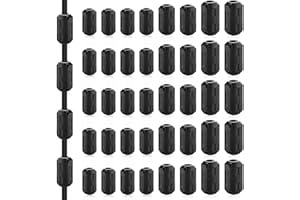 BAIFULAI 40 Stück Ferritkerne für Kabel, Ferritkerne Entstörfilter Ferritfilter, Entstörfilter Klappferrit Mantelwellenfilte Aufsteckbarer Ferritring für 3.5mm 5mm 7mm 9mm Durchmesser Kabel, Schwarz