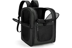 Apollo Walker Cat Carrier and Dog Carrier, for Large and Small Cat Pets (2-15 kg), Breathable Mesh Pet Carrier, Ideal for Hiking, Travel, and Outdoor Activities (Black)