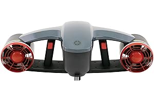 Yamaha Seascooter Acqua Scooter Elettrico SEAWING II Next Generation DPV Diver Propulsion Veichle OLED Screen Dual Thrusters (Grigio/Rosso)