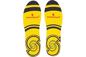 SORBOTHANE Double Strike Insoles Men & Women – Shock Absorbing Inserts for Plantar Fasciitis, Arch Support & Heel Relief – Antibacterial Shoe Inserts for Walking, Running, Work Boots, Sizes 3 - 12.5 UK
