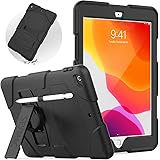 SEYMAC Case for iPad 10.2 inch, New iPad 8th Generation 2020, iPad 7th Generation 2019 Case with Stand and Pencil Holder, Hea
