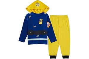 FIREMAN SAM Pijamas de Disfraz para niños de Bombero Sam a Longitud Completa para niños Talla