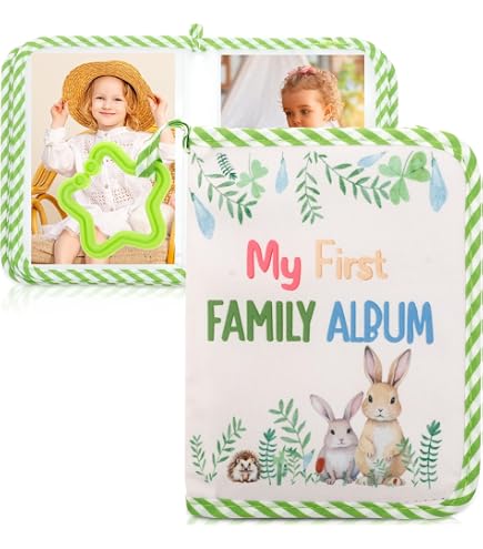 Soft Photo Cloth Book - Album fotografico per, primo anno, Family Memory Album con cartoni animati, giraffa, album per collezionisti fotografici e regali per bambini, baby shower