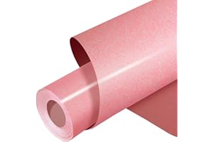 BOSADA Glitzer Plotterfolie Textil 30.5x152cm Flexfolie Plotter Textil Transferfolie Plotter Bügelfolie für Textilien für T-Shirt Kleidung, Logo, Hut, Stoff (Regenbogenrosa)