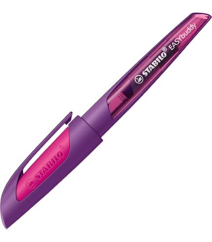 STABILO EASYbuddy Stylo-plume Ergonomique Pour école Pointe M Noir/corail