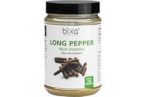 BIXA BOTANICAL Piper Longum Powder (Pippali) | An Ideal Alterative & Respiratory Tonic, Ayurvedic Herbal Supplement for carminative, anti-helminthic & prevents bloatingness of stomach (7 Oz / 200g)